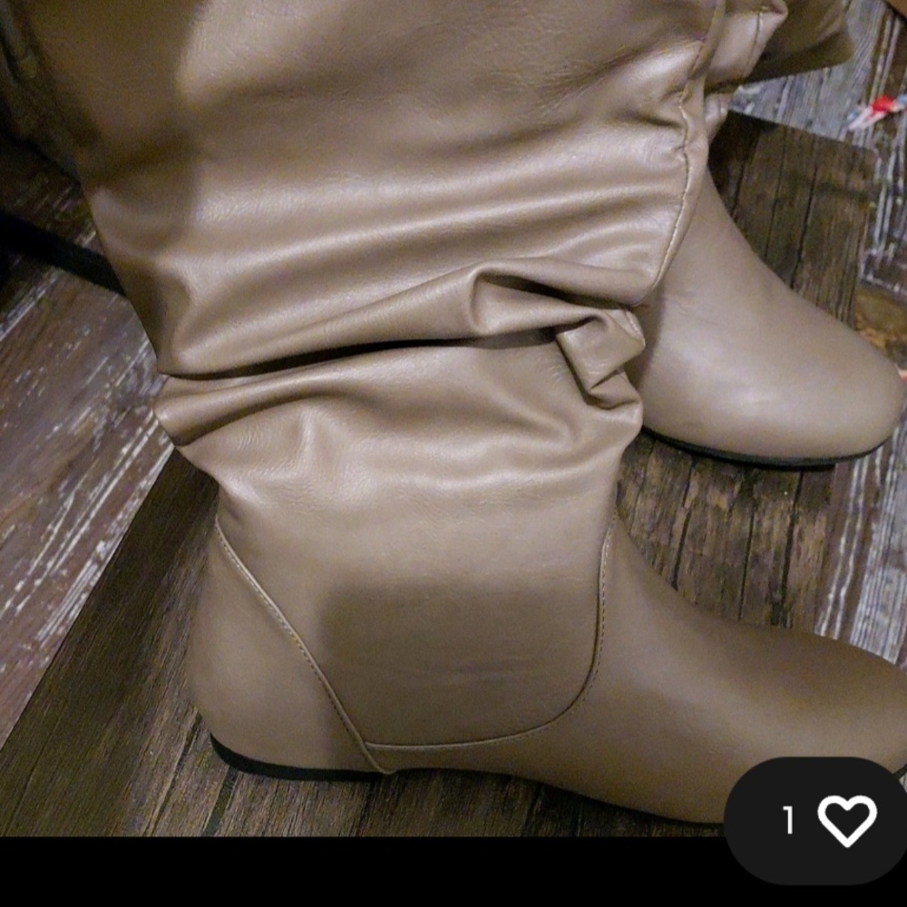 Journee Collection Size 10 Tan Over the Knee Boots New Without Tag
